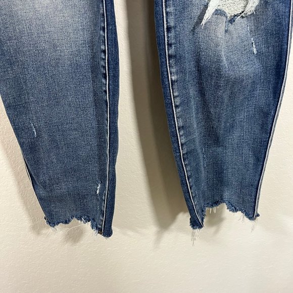 NWOT Lane Bryant High Rise Skinny Curvy Fit Distressed Jeans Size 22 Dark Wash - Picture 2 of 11